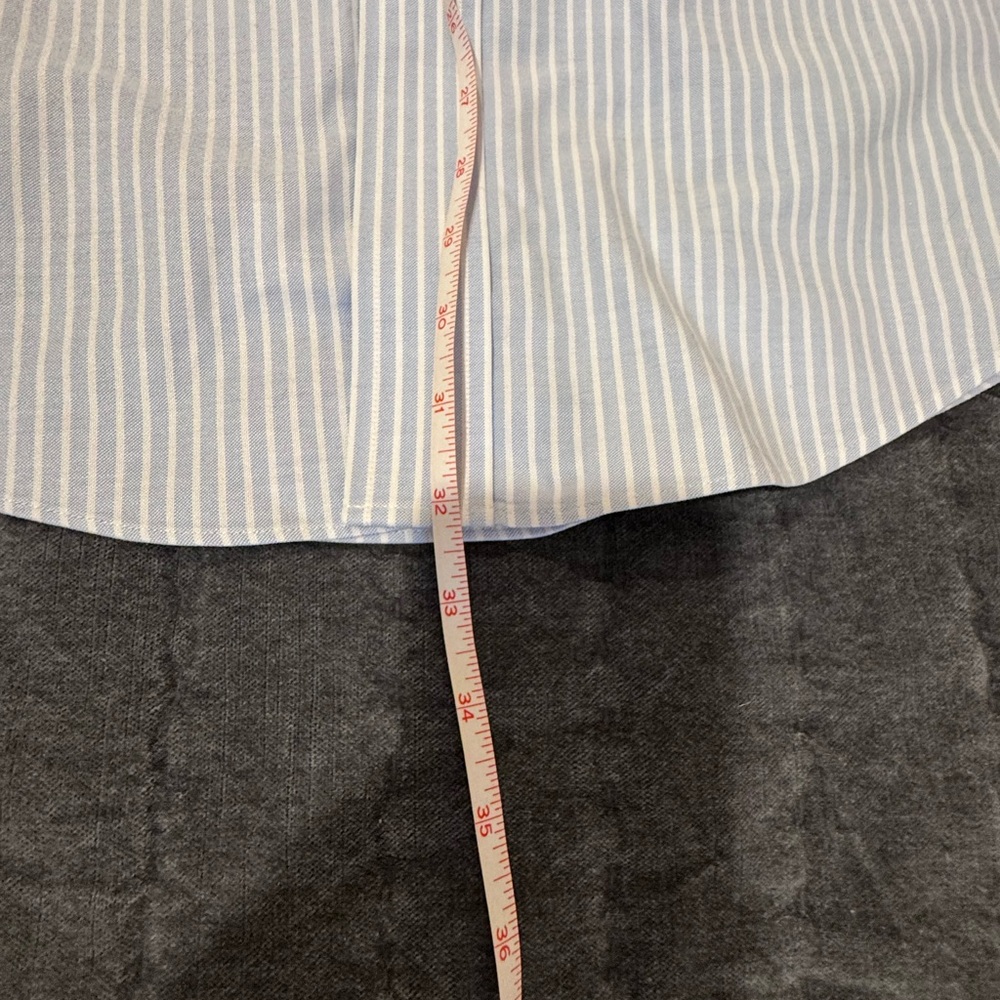 Brooks Brothers Men's Blue and White Striped Dress Shirt - Picture 7 of 9